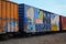 Graffiti on railroad cars