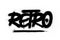 Graffiti retro word sprayed in black over white