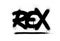 Graffiti rex word sprayed in black over white