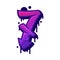 Graffiti Seven Number and Purple Bold Numeral Vector Illustration