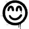 Graffiti smiling face emoticon sprayed isolated on white background. vector illustration