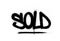 Graffiti sold word sprayed in black over white