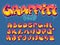 Graffiti style font. Orange and yellow colors vector alphabet