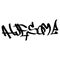 Graffiti tag inscription awesome on a white background. Vector art.