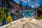 Graffiti on walls in an alley in Little Five Points, Atlanta, Ge