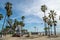 Graffiti walls at Venice Beach Los Angeles California Palm Trees in the back