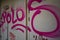 Graffiti White Wall Bold Pink Black Red Letters