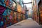 Graffiti Wonderland: vibrant panorama showcasing an urban wonderland filled with bold and expressive graffiti art