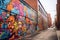 Graffiti Wonderland: vibrant panorama showcasing an urban wonderland filled with bold and expressive graffiti art