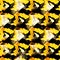 Graffiti yellow abstract seamless pattern on a black background