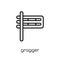 Gragger icon. Trendy modern flat linear vector Gragger icon on w