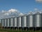 Grain bins.