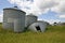 Grain bins at a farm