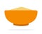 Grain cous cous in an orange dish flat isolated