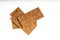 Grain diet light crisp bread lying on a white background