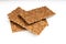 Grain diet light crisp bread lying on a white background