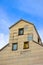 Grain elevator against blue sky