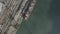Grain loading on the Santos port ship, SÃ£o Paulo, Brazil, seen from above