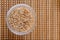 Grain oats in glass plate