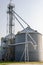 Grain silo on farm in midwest USA