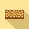 Grain snack bar icon flat vector. Food granola