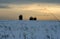 Grain towers in winter