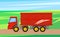 Grain Truck Transporting Crop Vector Illustration