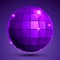 Grained plastic purple flash globe, geometric