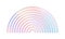 Grainy gradient semicircle shape. Abstract pastel blue and pink geometric rainbow half-circle isolated on white