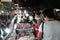 Grainy image crowded real people in street in Asian night market