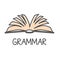 Grammar word and open book