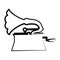 Gramophone drawing isolated icon