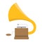 Gramophone flat icon, music and instrument