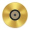 Gramophone golden vinyl disco record album. Music jukebox calssic vinyl disk