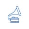 Gramophone illustration line icon concept. Gramophone illustration flat  vector symbol, sign, outline illustration.