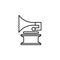 gramophone line icon. Elements of wedding illustration icons. Signs, symbols can be used for web, logo, mobile app, UI, UX