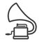 Gramophone line icon, music and instrument