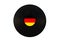 Gramophone record with the flag of Germany. German music. Vinyl record with the flag of Germany, on a white background, isolated