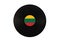 Gramophone record with the flag of Lithuania. Lithuanian music. Vinyl record with the flag of Lithuania, on a white background,