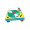 Gramophone vinyl music recorder colorful icon, cartoon vector illustration.