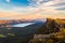 Grampians National Park mountains with lake Bellfield viewed from Pinnacle lookout