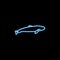 grampus icon in neon style. One of sea animals collection icon can be used for UI, UX