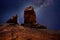 Gran canaria roque nublo in night stars light