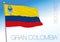 Gran Colombia or Great Colombia historical flag, 1820 - 1821