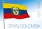 Gran Colombia or Great Colombia historical flag, 1821 - 1830