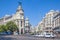 Gran Via and Metropolis Building in Madrid