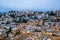 Granada, aerial panoramic view of old Albaicin district from Alhambra...IMAGE