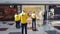 GRANADA, ANDALUSIA, SPAIN 18TH JANUARY, 2021 : IKEA workers preparing the opening ceremony of the new Ikea shop in the