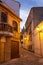 Granada - The ascent to Alhambra palace across the old street in morning dusk