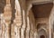 Granada - The detail of columns in Nasrid palace and Court of the Lions.